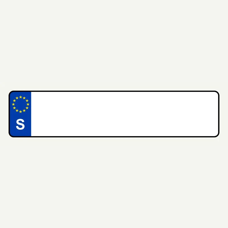 plaque d'immatriculation S