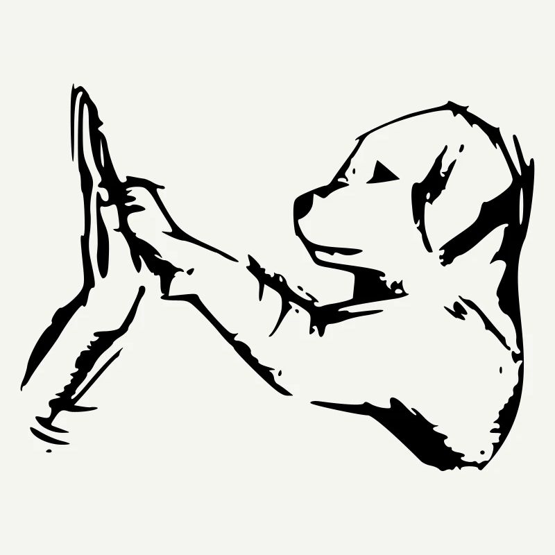 dog gives 5 - high five