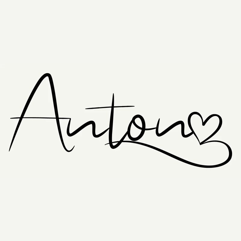 Anton Last Name First Name Heart Decor