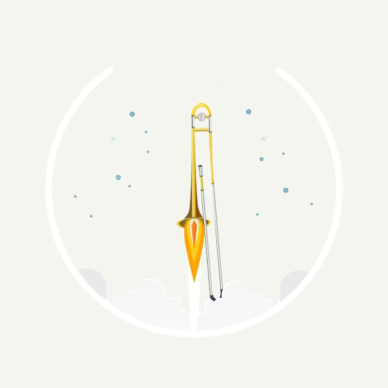 Trombone - Rocket, Funny Trombone Design