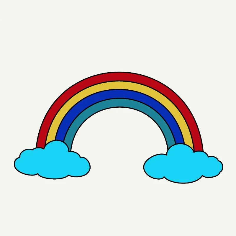 Rainbow clouds sky weather