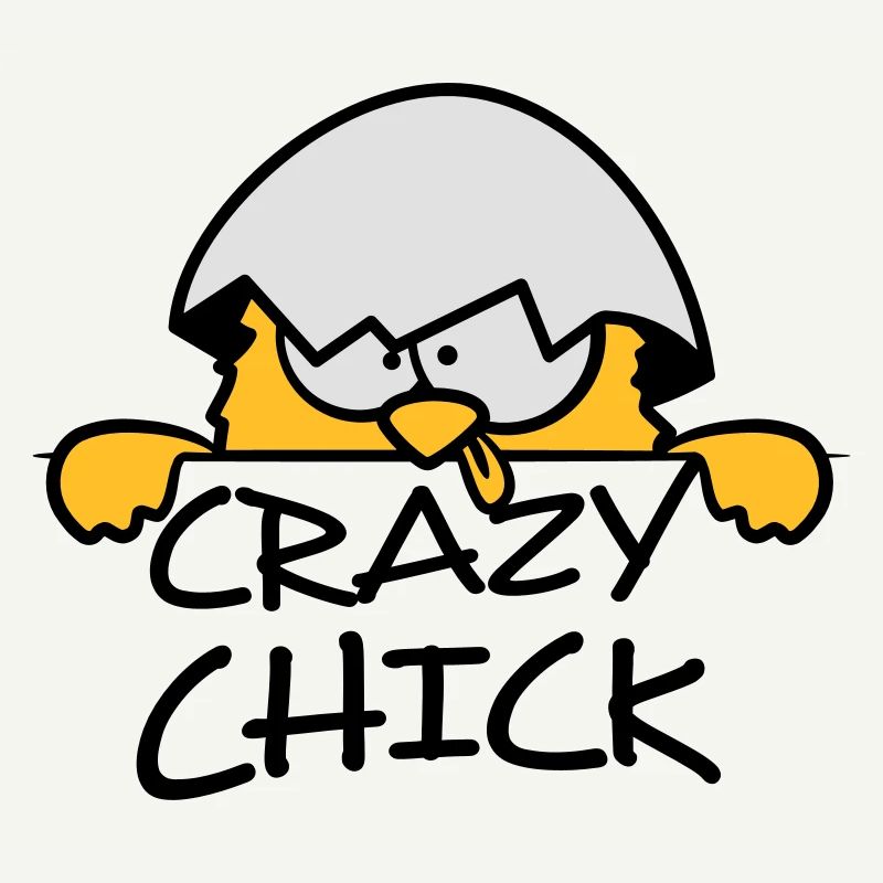 Verrücktes Crazy Chick hinter Mauer