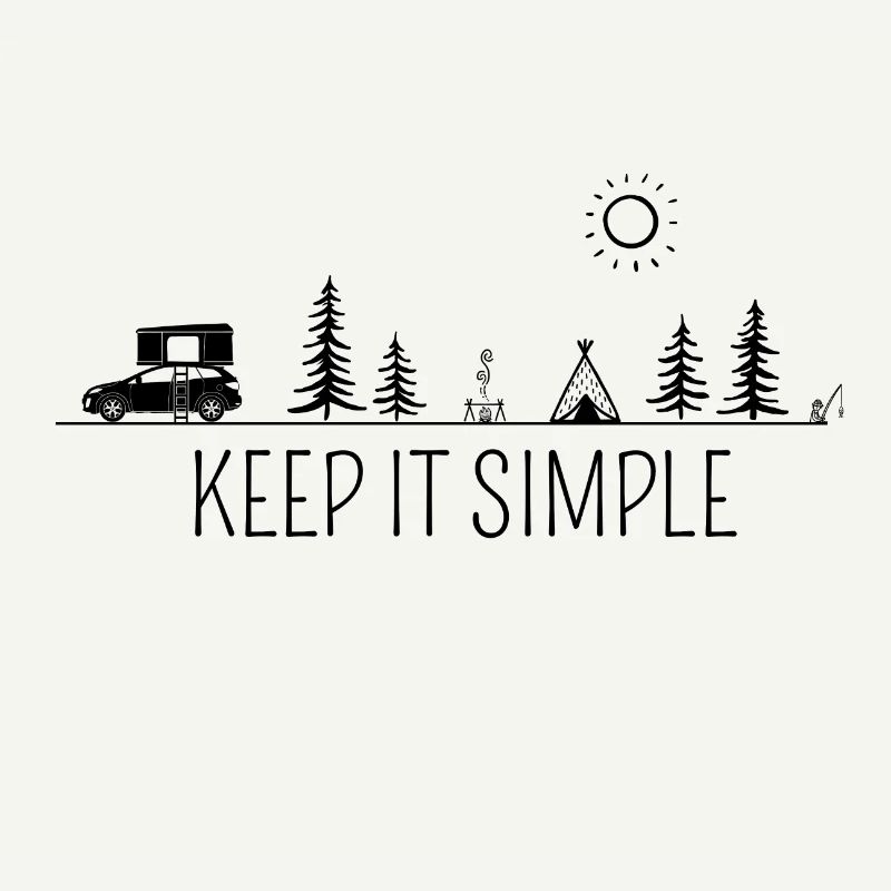 Tente de toit à coque rigide Idée cadeau "Keep it Simple"