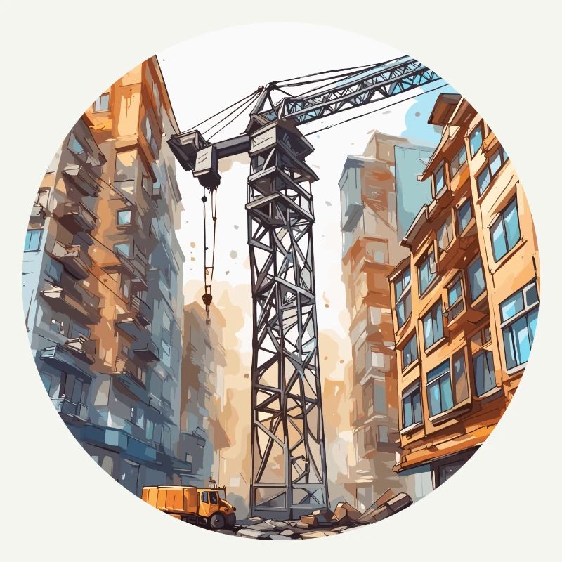 Crane / construction site / winch / crane system
