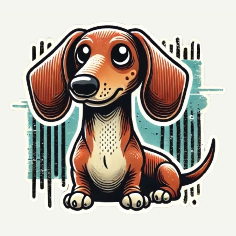 Teckel mignon style bande dessinée Chien teckel