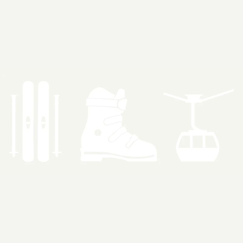 Ski design in white