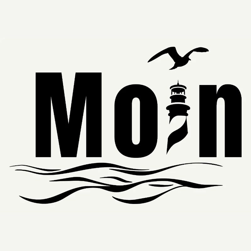 Moin Motiv mit Möwe - Maritimes Nordseedesign