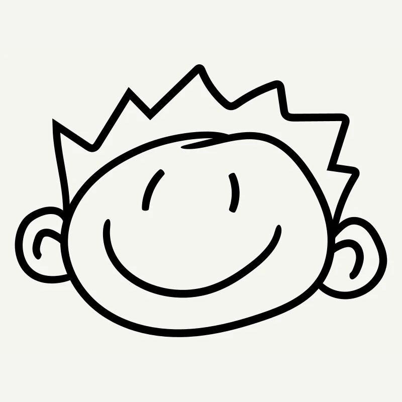 head face child painted scribble comic cartoon jun
