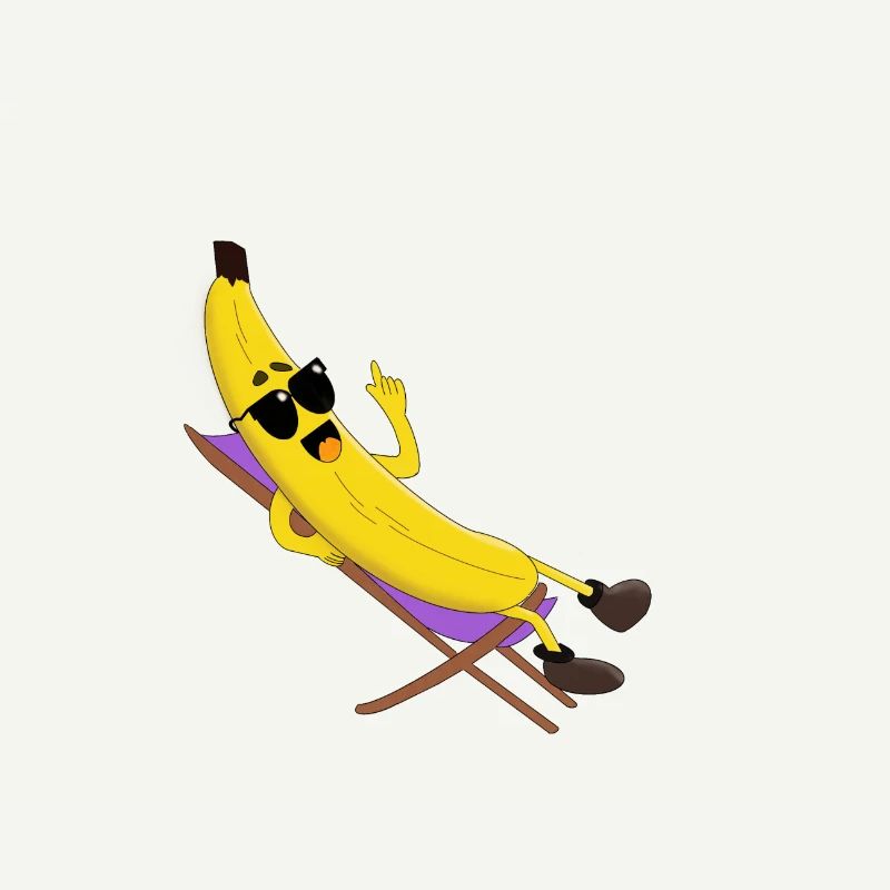 Banane dans une chaise pliante