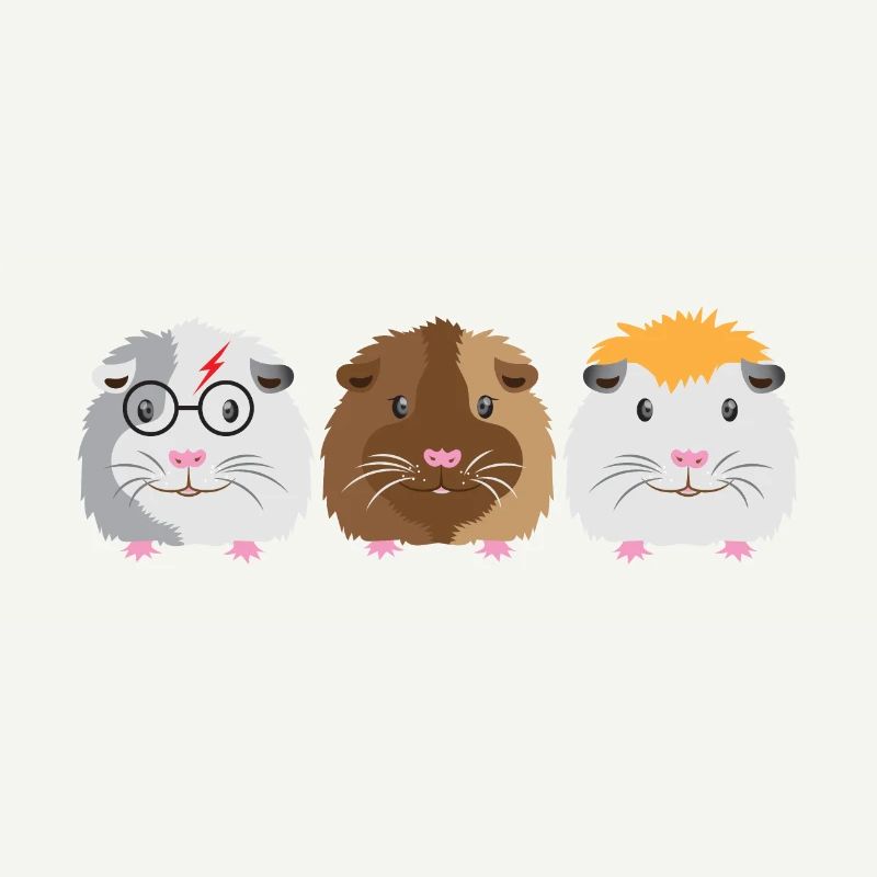 Trois petits cochons d'Inde mignons