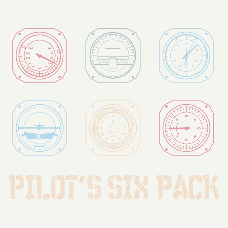 Pilot airplane flying six pack aircraft aviation