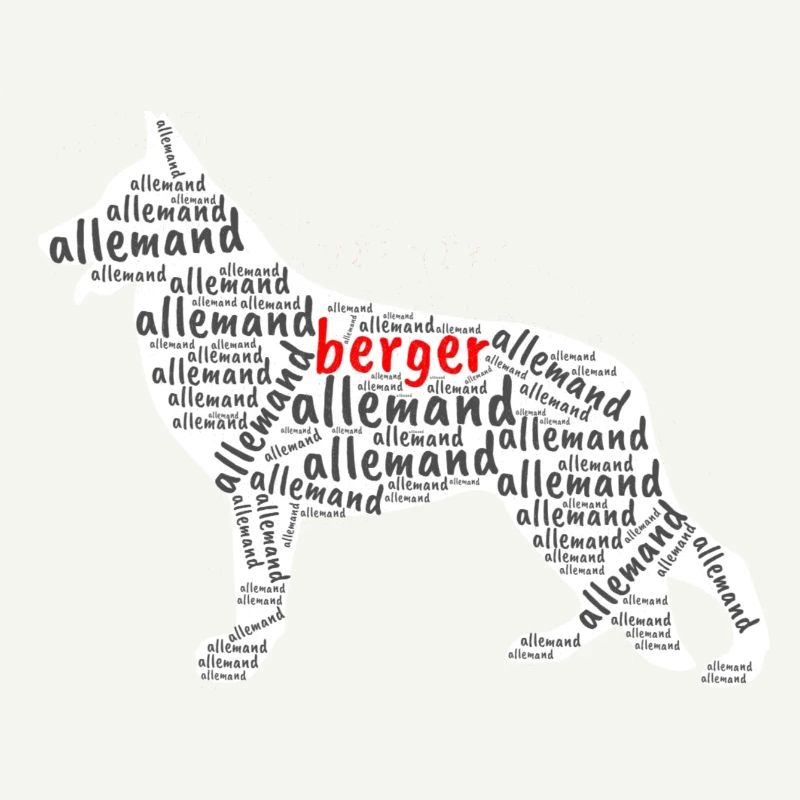 Deutscher Schäfer Silhouette Rasse Hund Text