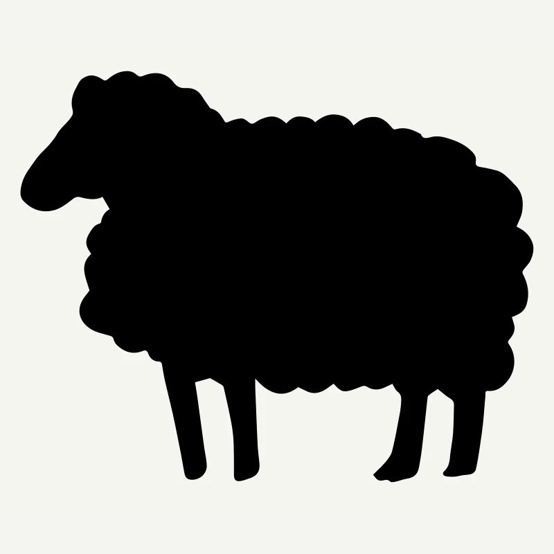 Farbe anpassbar Lustiges Schaf Silhouette Geschenk