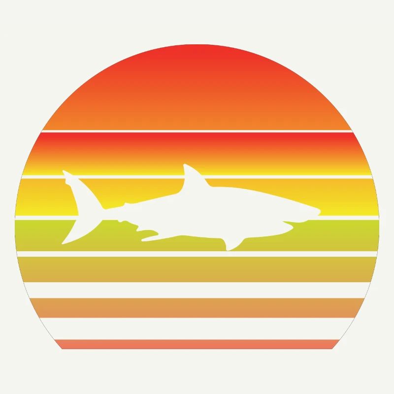 Requin au coucher du soleil