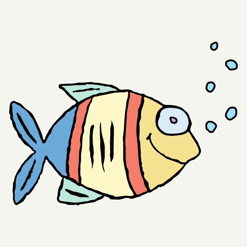 Poisson Cichlide Eau Mer Graffiti Dessin