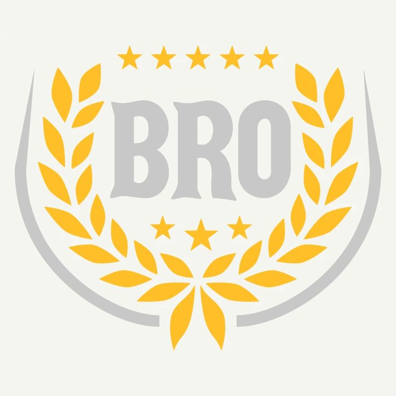 Laurel wreath Bro Text Logo