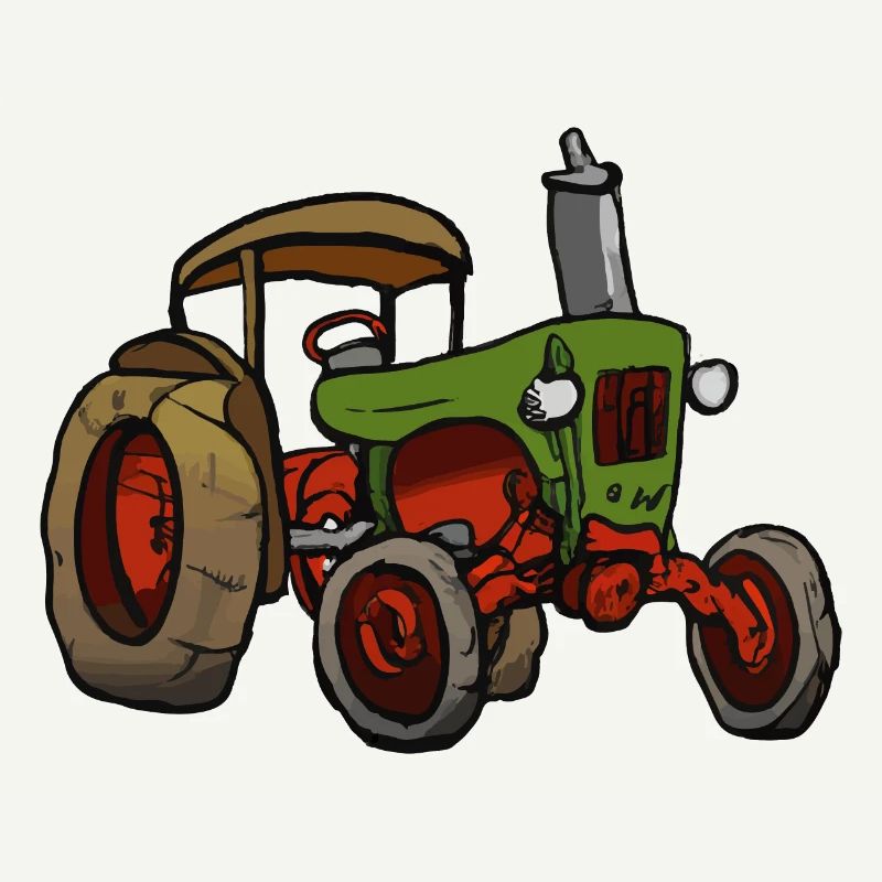 Alter Traktor Oldtimer Cartoon Geschenkidee