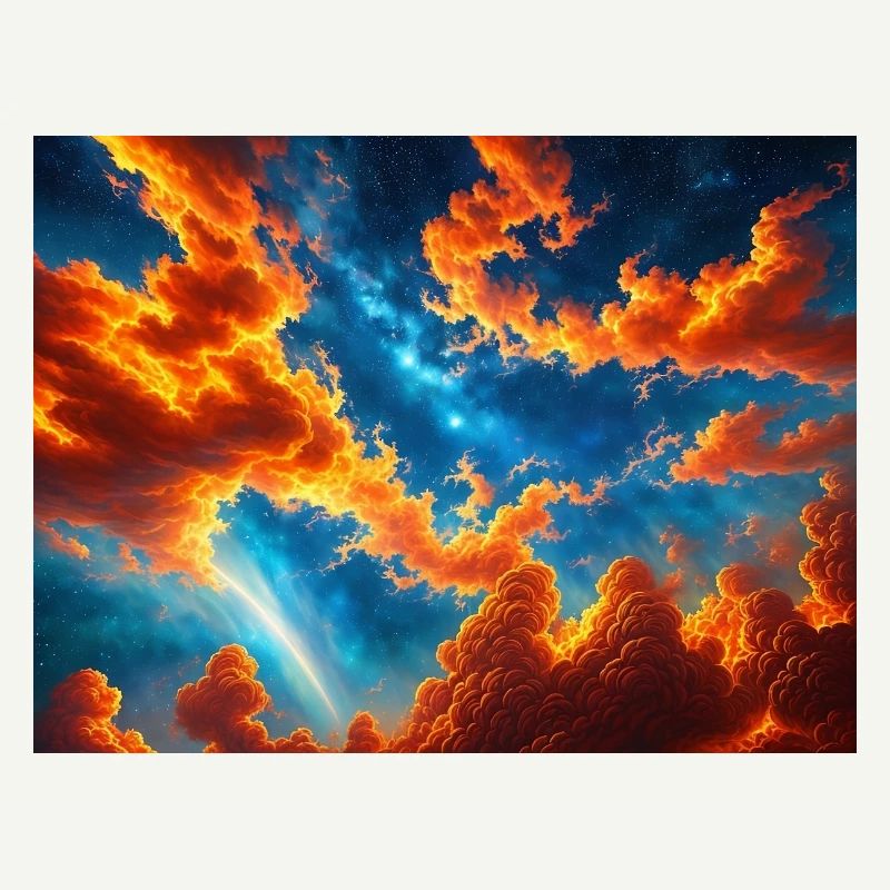 blue red sky with a creature generated ai