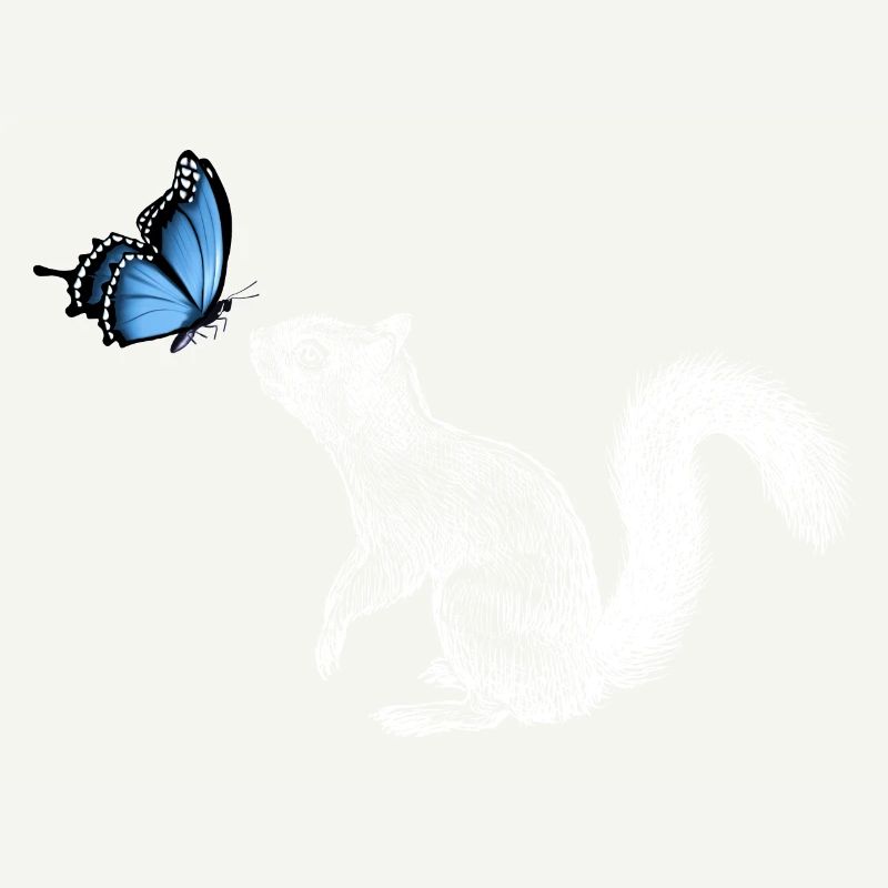 Squirrel with butterfly