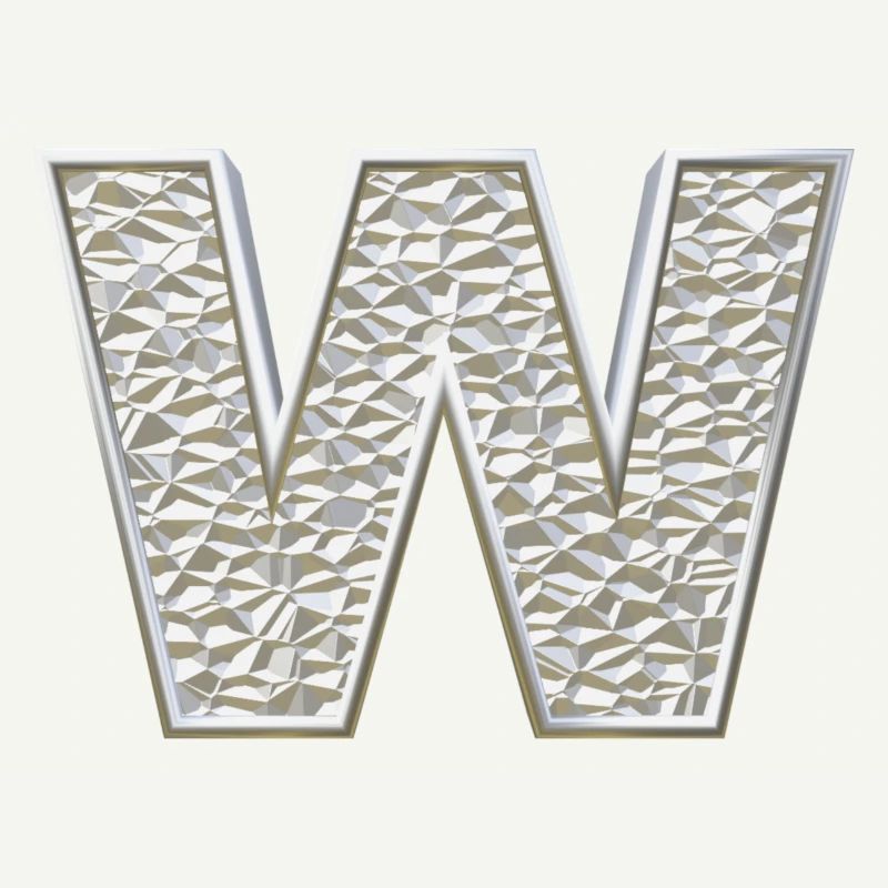 W, lettre, initiale, monogramme,