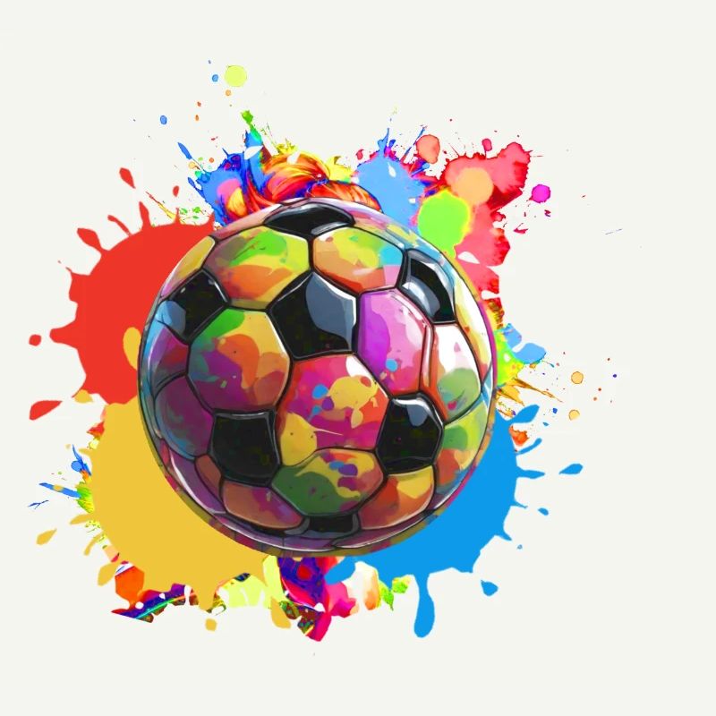 Fußball, Graffiti, bunt, Malerei, splash