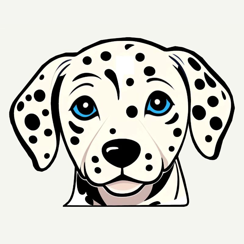 Chiot dalmatien mignon - Design noir/blanc