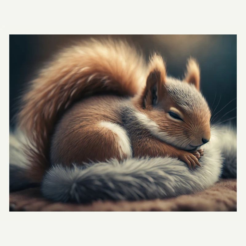 Cute animals doing hibernation – squirrel