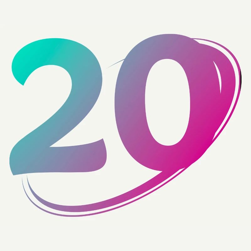 Numéro 20 multicolore