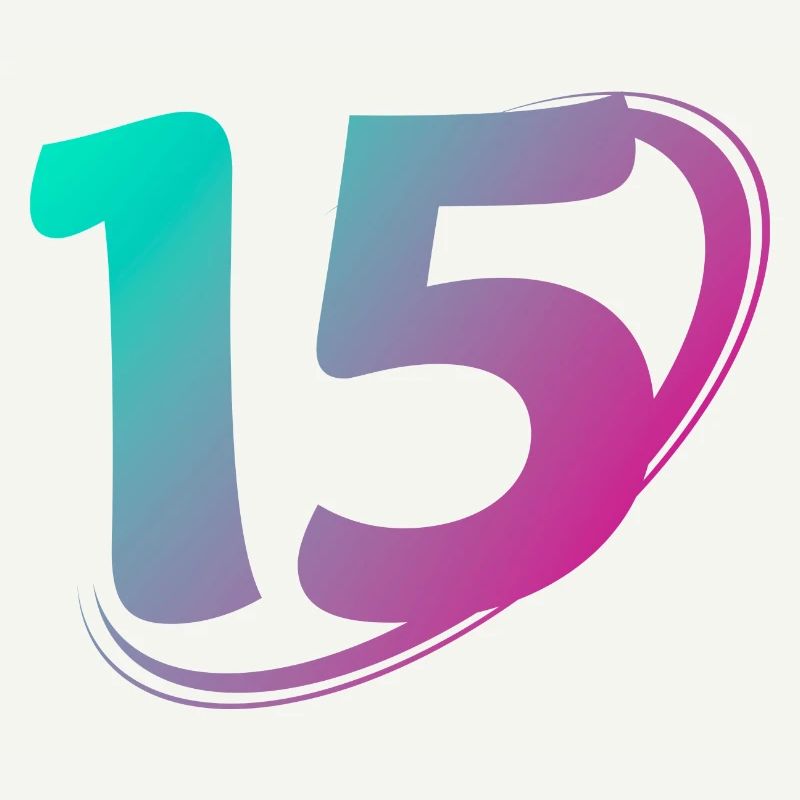 Numéro 15 multicolore