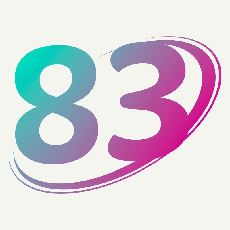 Numéro 83 multicolore