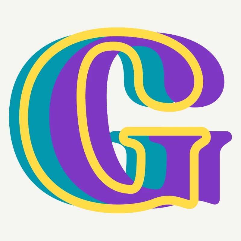 Mehrfarbiger Buchstabe g – originelle Geschenkidee