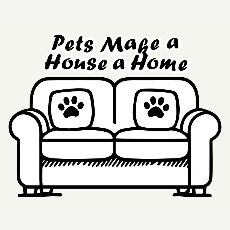 Sofa with paw prints - Pets make a house a home