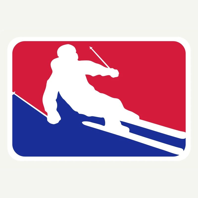 blue red button frame shield ski drive down