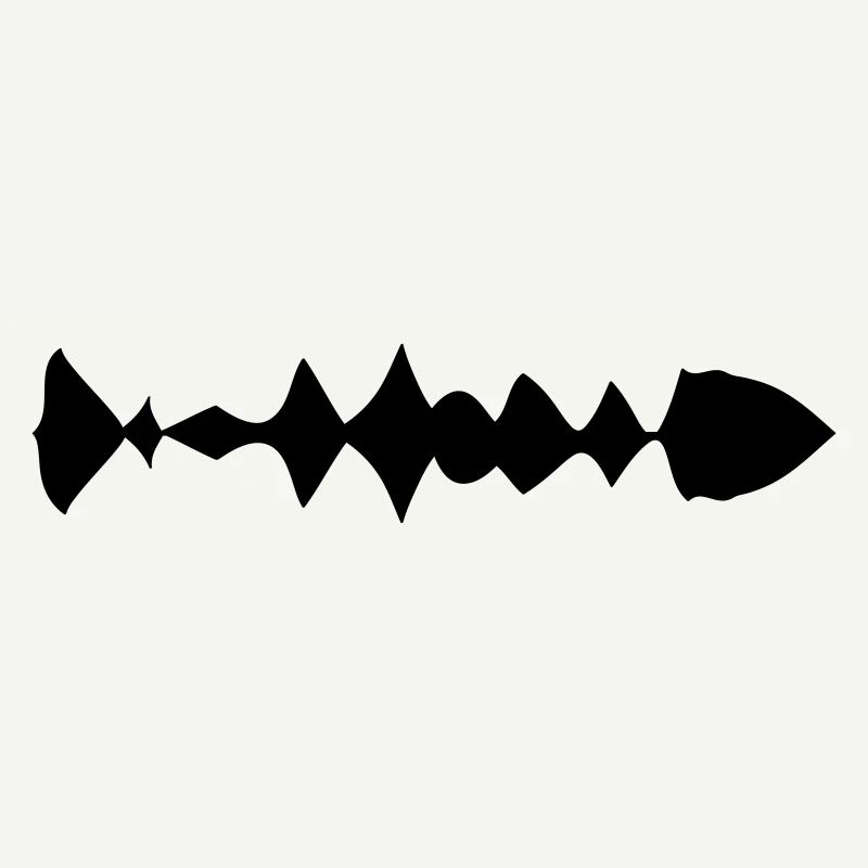 mountains protrude from the water, draw a fish