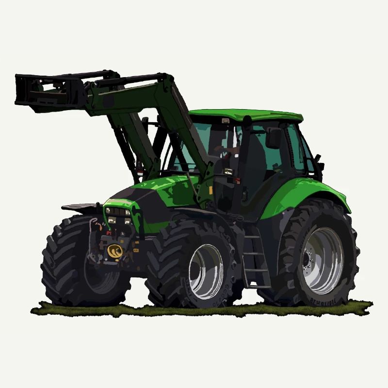 Tracteur vert clair avec chargeur frontal