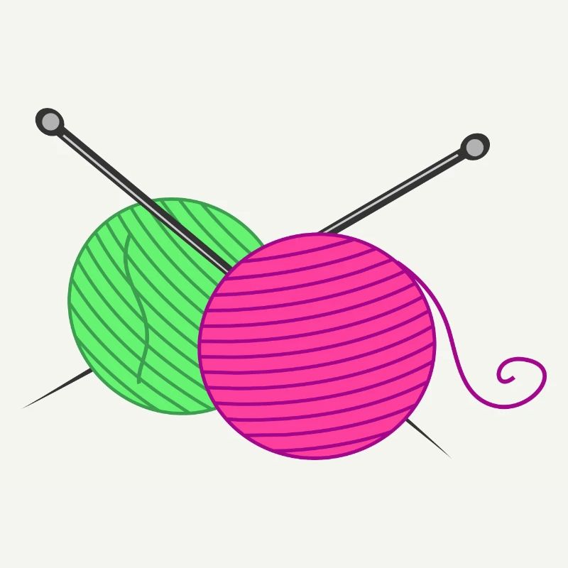 Knitting Needles and Wool Balls