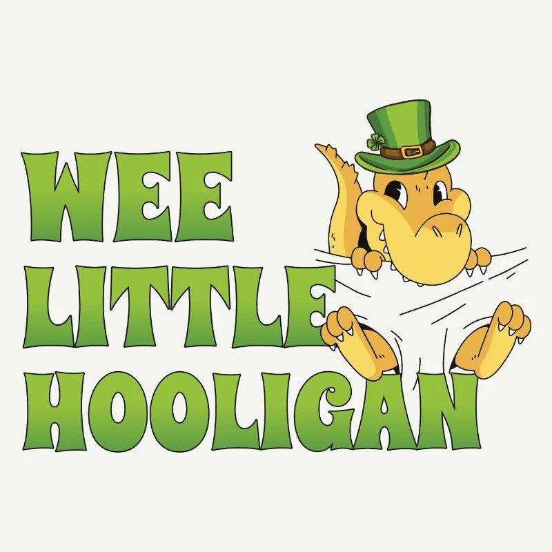 Wee Little Hooligan T-Rex Dinosaurier St Patrick Tag