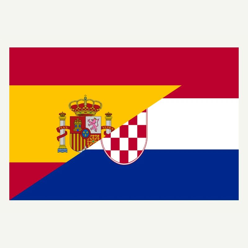 Espagne Croatie Drapeau