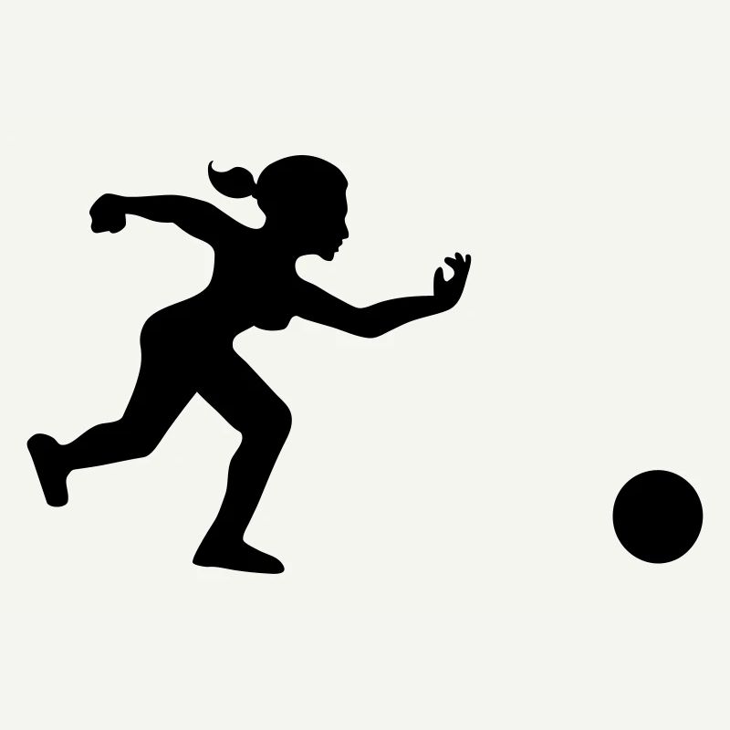 bowling player throws her ball