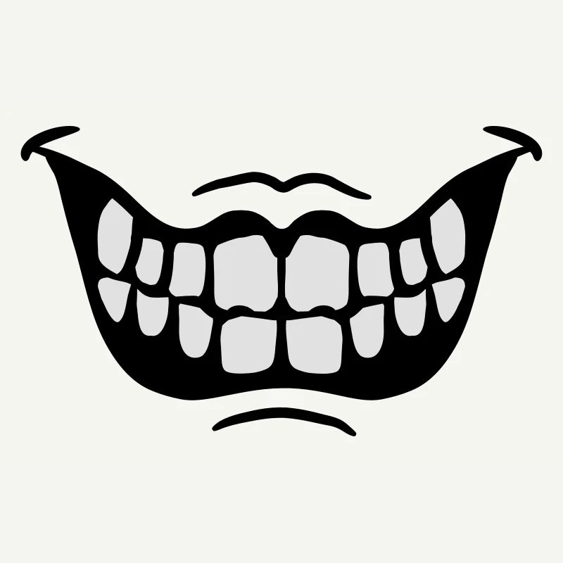 Grinning Evil Horror Mouth Smile Comic Teeth