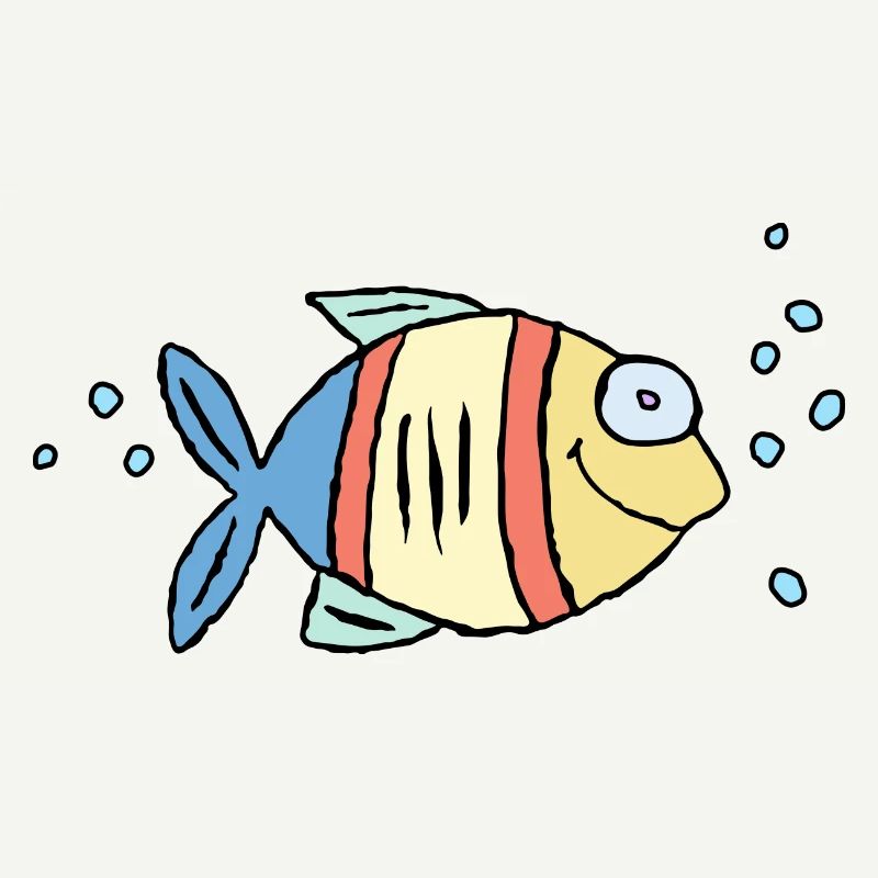Poisson Cichlide Eau Mer Graffiti Dessin