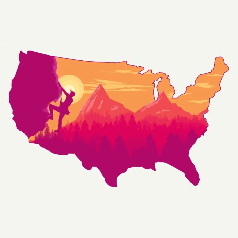 climbing landscape usa map Design