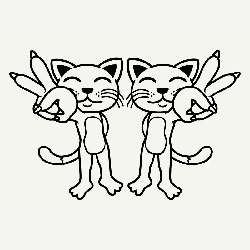 Team Katzen Peace Zeichen