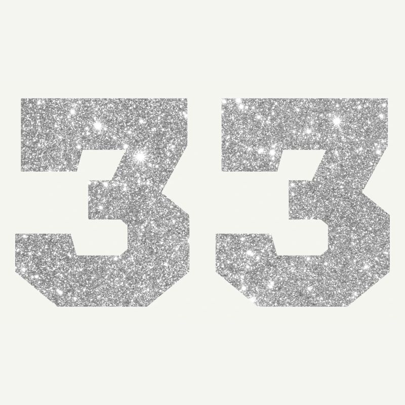 Nummer 33 Silberglitter - 33. Jubiläum