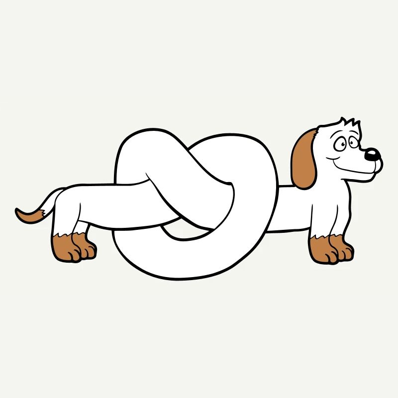 Hund Dackel Brezel Form Knoten Langer Körper Comic