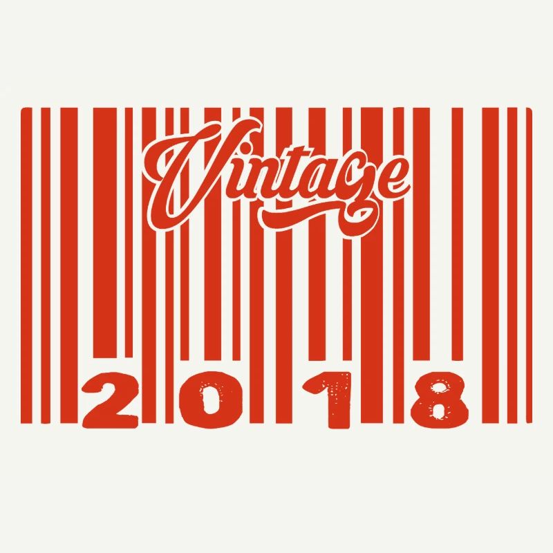 vintage 2018 né en 2018 7 ans bar code anniversair