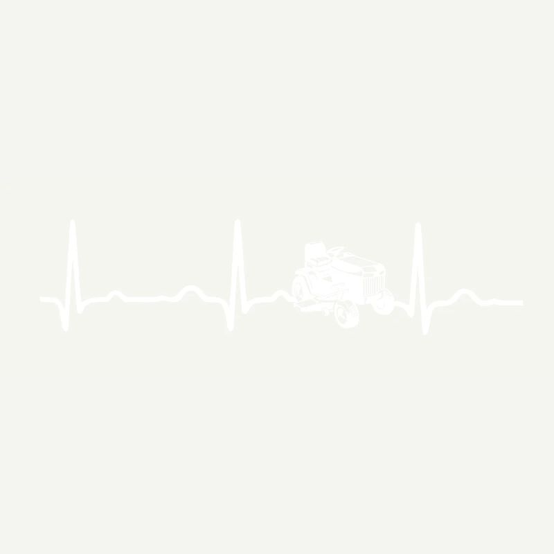 ECG HEARTBEAT RACING MOWERTRACKER white
