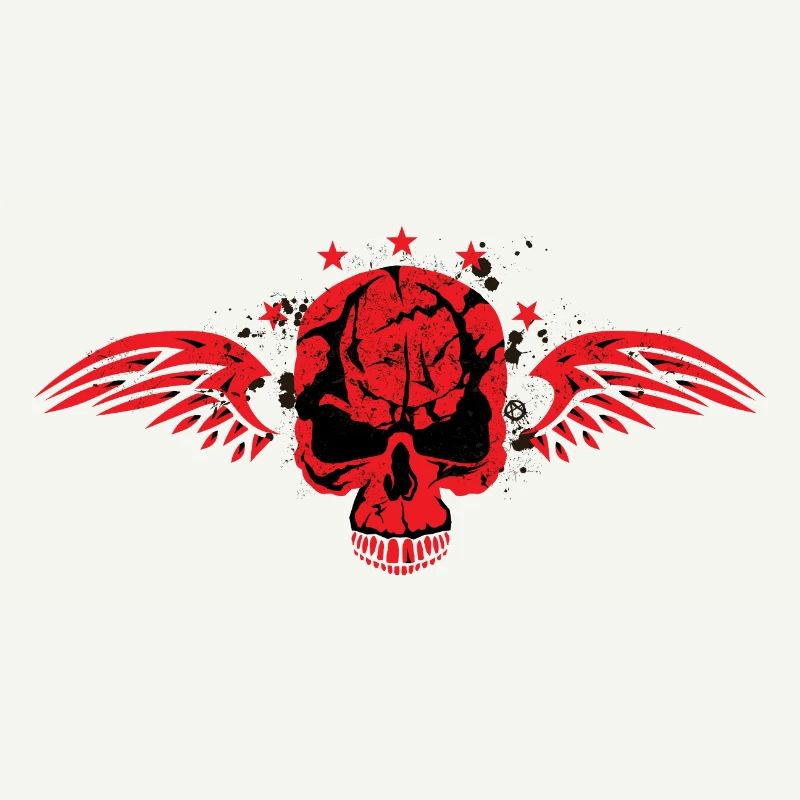 crane skull tete de mort aile etoile