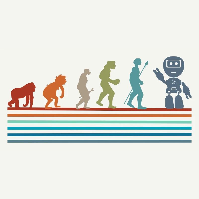 Évolution rétro vintage robot
