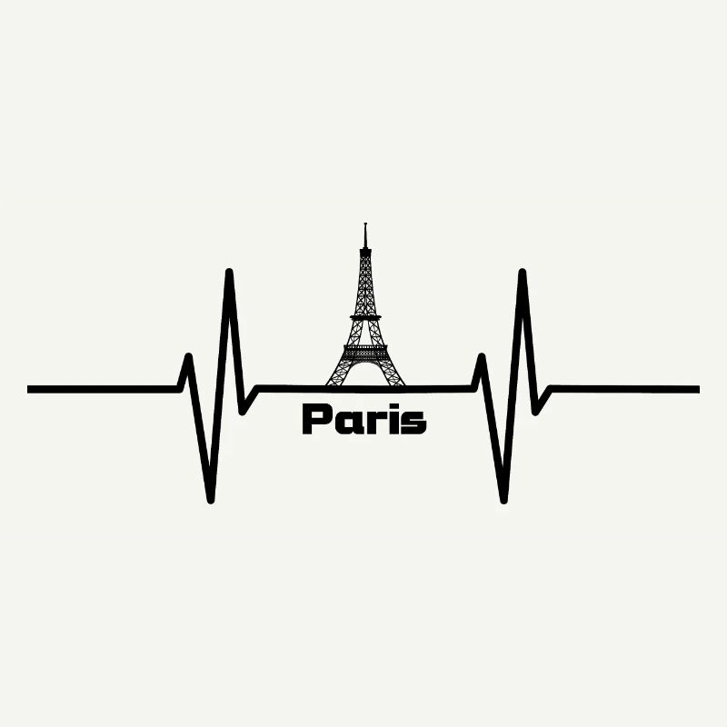 Heartbeat with Eiffel Tower Paris